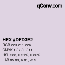 カラーコード: HEX #DFD3E2 | qconv.com
