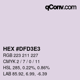 カラーコード: HEX #DFD3E3 | qconv.com