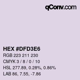 Farbcode: HEX #DFD3E6 | qconv.com