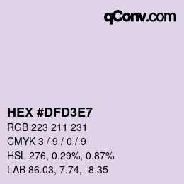 カラーコード: HEX #DFD3E7 | qconv.com