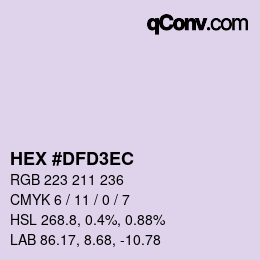 カラーコード: HEX #DFD3EC | qconv.com