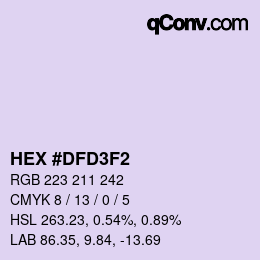 Color code: HEX #DFD3F2 | qconv.com