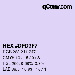 Color code: HEX #DFD3F7 | qconv.com