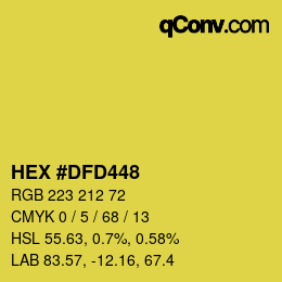 Color code: HEX #DFD448 | qconv.com