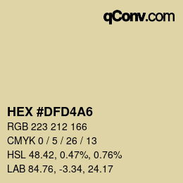 颜色代码: HEX #DFD4A6 | qconv.com