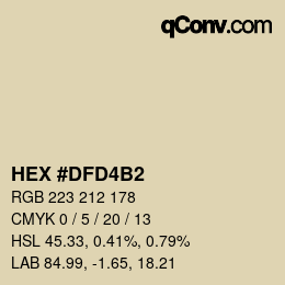 Color code: HEX #DFD4B2 | qconv.com