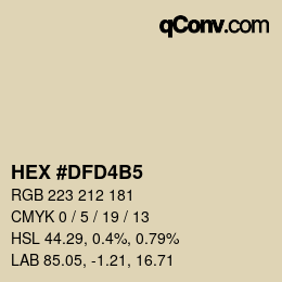 Color code: HEX #DFD4B5 | qconv.com