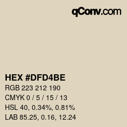 Color code: HEX #DFD4BE | qconv.com