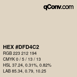 Color code: HEX #DFD4C2 | qconv.com