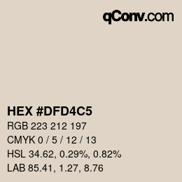颜色代码: HEX #DFD4C5 | qconv.com