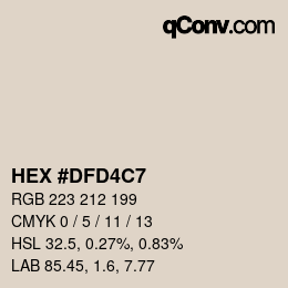 Code couleur: HEX #DFD4C7 | qconv.com