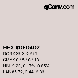 カラーコード: HEX #DFD4D2 | qconv.com