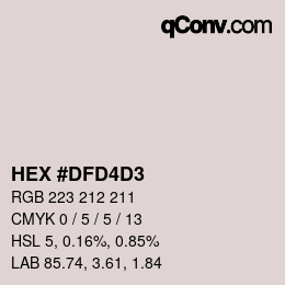 カラーコード: HEX #DFD4D3 | qconv.com