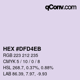 Color code: HEX #DFD4EB | qconv.com