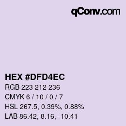 Color code: HEX #DFD4EC | qconv.com