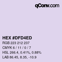 颜色代码: HEX #DFD4ED | qconv.com