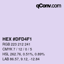 カラーコード: HEX #DFD4F1 | qconv.com