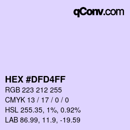 Color code: HEX #DFD4FF | qconv.com