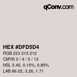 カラーコード: HEX #DFD5D4 | qconv.com