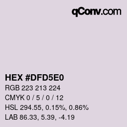 Código de color: HEX #DFD5E0 | qconv.com