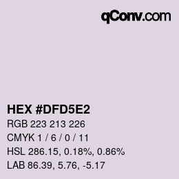 Farbcode: HEX #DFD5E2 | qconv.com