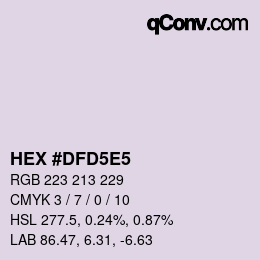 Color code: HEX #DFD5E5 | qconv.com