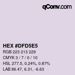 Código de color: HEX #DFD5E5 | qconv.com
