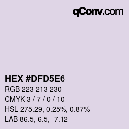 Código de color: HEX #DFD5E6 | qconv.com