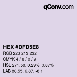 Farbcode: HEX #DFD5E8 | qconv.com