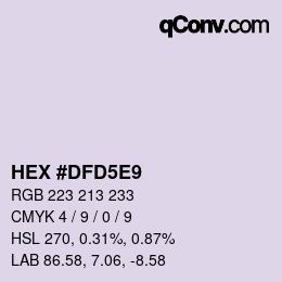 Farbcode: HEX #DFD5E9 | qconv.com
