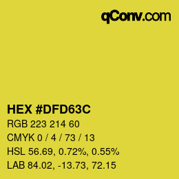Color code: HEX #DFD63C | qconv.com