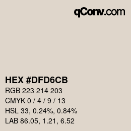 Color code: HEX #DFD6CB | qconv.com