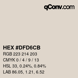 カラーコード: HEX #dfd6cb | qconv.com