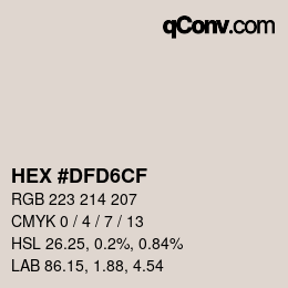 Color code: HEX #DFD6CF | qconv.com