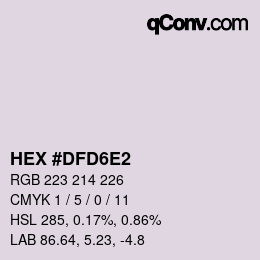 Código de color: HEX #DFD6E2 | qconv.com