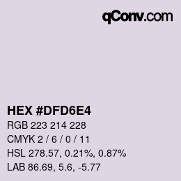 Color code: HEX #DFD6E4 | qconv.com