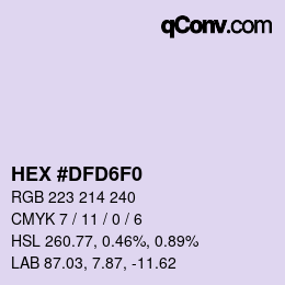 Color code: HEX #DFD6F0 | qconv.com