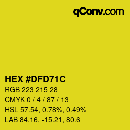 Color code: HEX #DFD71C | qconv.com
