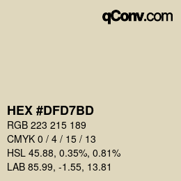 Color code: HEX #DFD7BD | qconv.com