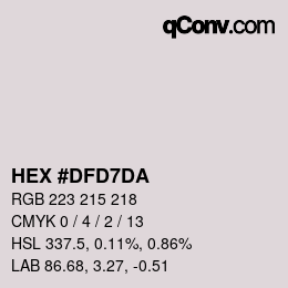 Color code: HEX #DFD7DA | qconv.com