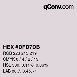 颜色代码: HEX #DFD7DB | qconv.com