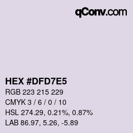 Color code: HEX #DFD7E5 | qconv.com