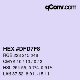 Color code: HEX #DFD7F8 | qconv.com