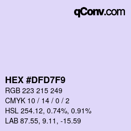 Color code: HEX #DFD7F9 | qconv.com