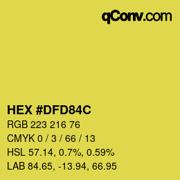 Color code: HEX #DFD84C | qconv.com