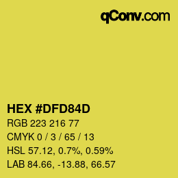 Color code: HEX #DFD84D | qconv.com