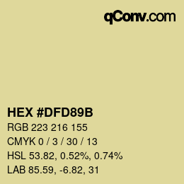 Color code: HEX #DFD89B | qconv.com