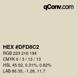 カラーコード: HEX #DFD8C2 | qconv.com