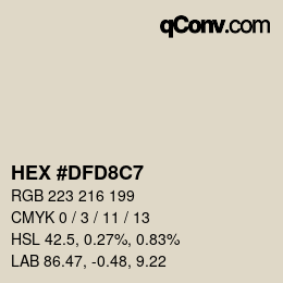 Color code: HEX #DFD8C7 | qconv.com