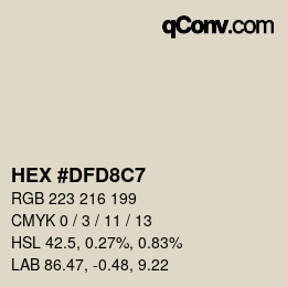カラーコード: HEX #DFD8C7 | qconv.com